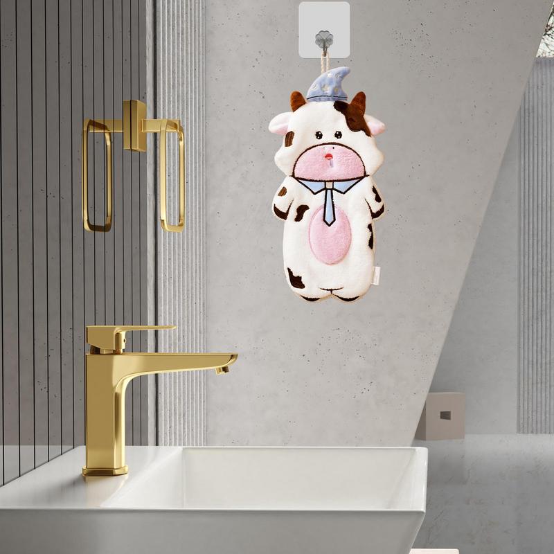 Funny Kitchen Towels Soft Cute Hand Towels For Bathroom Coral Fleece Absorbent Bath Towels Puff Hand Towels With Loop For Home