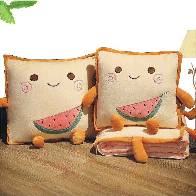 Cartoon Pillow Quilt 2-in-1 Air Conditioning Blanket Closed 40x40cm, Unfolded 120x150cm