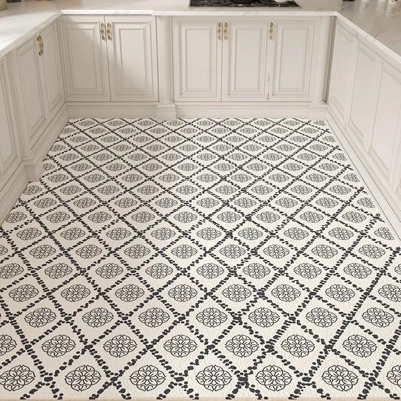 Waterproof Non-slip PVC Kitchen Mat Oil Proof Floor Carpet for Home Entrance Balcony Decoration Tapete De Cocina