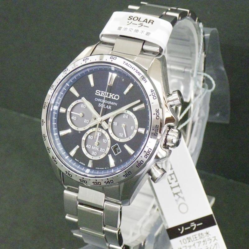 SEIKO SBPY183 Solar Chronograph Navy Dial 10 ATM Water-Resistant Watch Men's