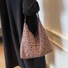 Fashionable Khaki Brown Coffee Leopard Tote Bag For Women Urban Minimalist Style