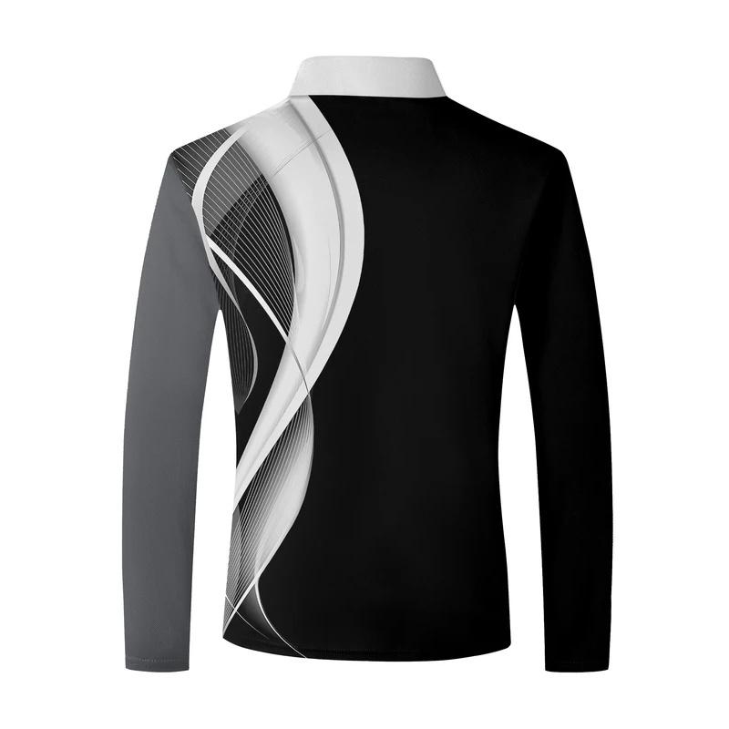 Modisches Herren-T-Shirt Projekt Farbverlauf Herbst Langarm Herren Poloshirt Design