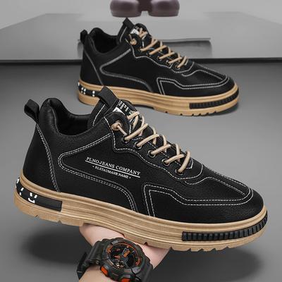 2025 Herbst neue Werkzeugstiefel Herren dicksohlige erhöhende Arbeitsschutzschuhe Trend vielseitige lässige Herrenschuhe Mode