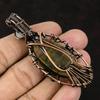 Evil Eye Fluorite Gemstone Pendant Copper Wire Wrapped Pendant Moonstone Jewelry Handmade Copper Wire Jewelry Evil Eye Pendant Birthday Gift