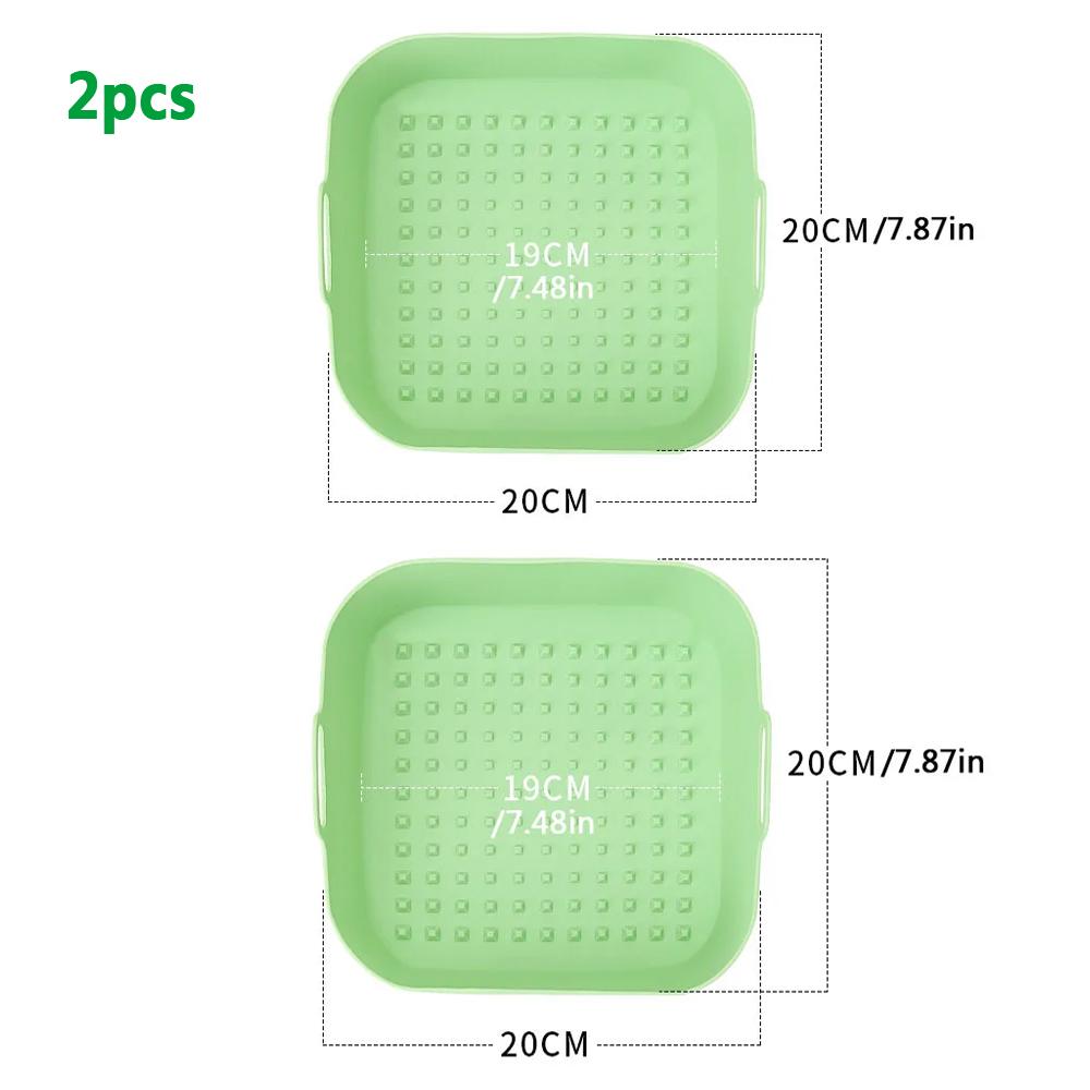 Air Fryer Silicone Pot Thick Reusable Silicone Square Air Fryer Liners Baking Tray Liner Paper Air Fryer Basket Baking Utensils