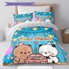 Bear Panda Night Custom Name Pattern Bedding Quilt Set Quilt Cover Pillowcase Home Birthday Gift(1 * Duvet Cover + 2 * Pillowcase, Without Core)