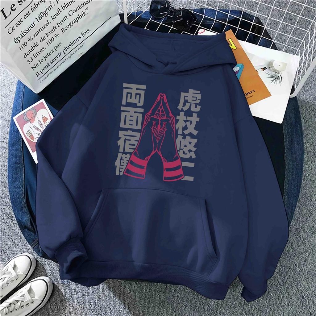 Jujutsu Kaisen Anime Printed Hoodie Men Casual Harajuku Fashion Round Neck Long Sleeve Sweatshirt Women Autumn Winter