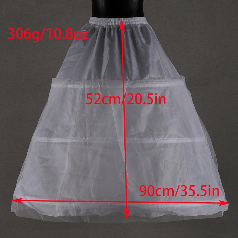 Adjustable Three-Ring Bridal Petticoat Crinoline Slip for European & American Wedding Dresses