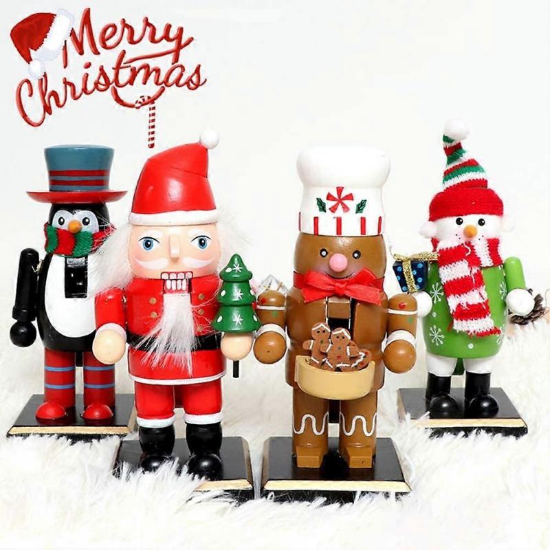 Nutcracker Christmas Decorations, Wooden Nutcracker Ornament Nutcracker Action Figures Toy