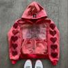 Hooded Sweatshirt Men Women Star Letter Print Loose Fit Casual Streetwear Fall Winter