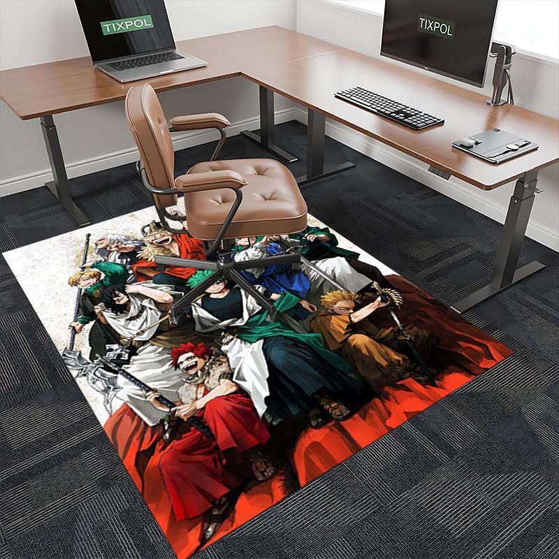 1pc My Hero Academia Theme Chair Mat - Anime Cartoon Design Office Rug - Non-Slip Carpet for Desk - Suitable for Home Decor, Living Room, Bedroom, Gam