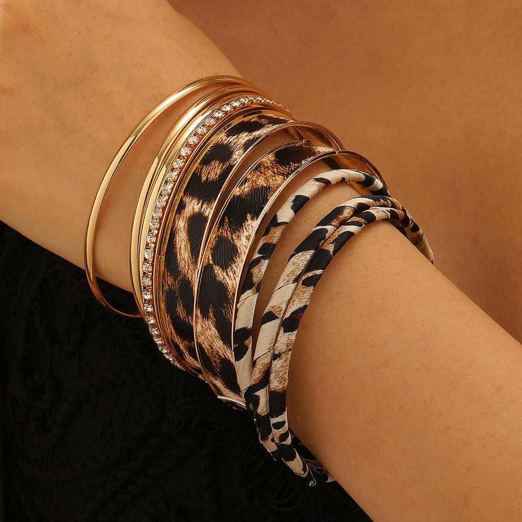 Bohemian Ethnic Gold & Silver Bangle Set - Ancient Western Style Jewelry