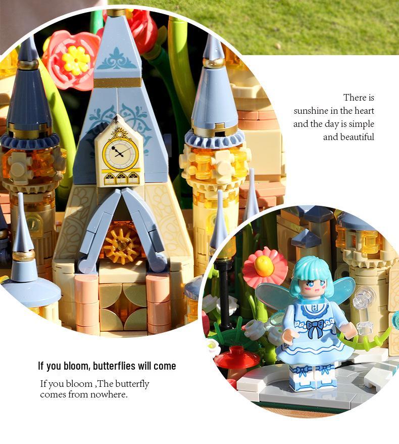 Fermi S2238 Huaylin Castle Preserved Flower Model - Handmade Building Blocks for Kids - Valentine's Day Gift