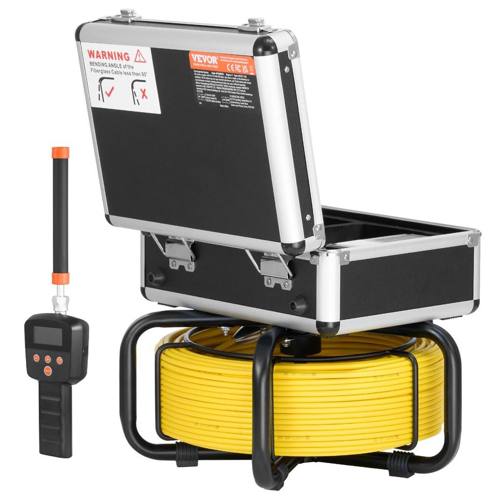 Sewer Camera 98 ft/30 m Self-Leveling Drain Duct Camera with 512Hz Locator