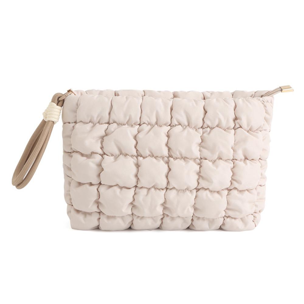 New Handbag Quilted Makeup Bag Large Capacity Solid Color Cosmetic Bag Cute Puffer Makeup Organizer Bag Girls хаки