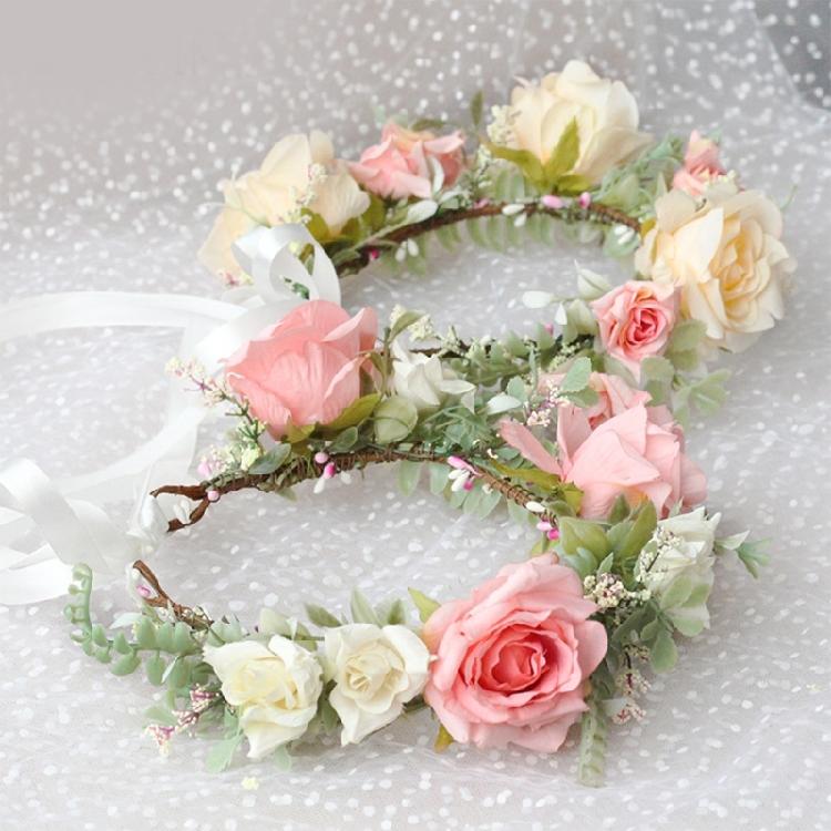 Flower Wreath Bridal Headband Music Festival Flower Headband Photo Headpieces