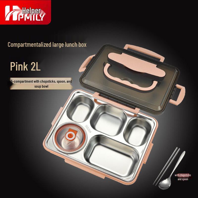 HPMILY 304 Stainless Steel 5-Compartment Lunch Box