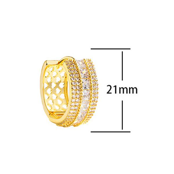 2026 New Micro-Paved Zircon Hoop Earrings Hollow Round Gold Plated Ear Buckles for Women