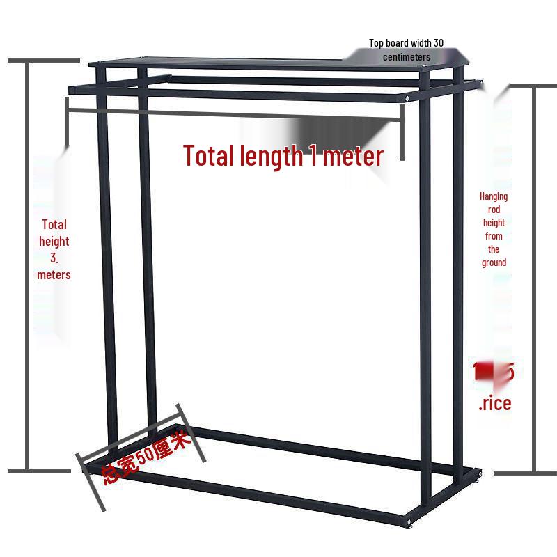 Clothing Store Double-Bar Gondola Rack - Men's & Women's Hanger with Shelves