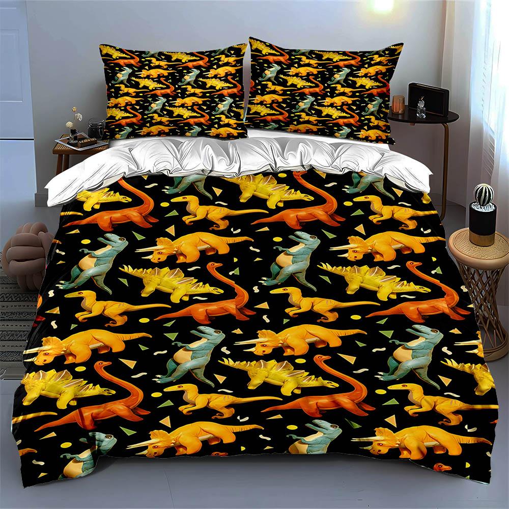 Colorful Dinosaur Pattern. Bedding Duvet Cover Sets Duvet Covers Pillowcases Gifts (1 * Duvet Cover 2 * Pillowcases, Without Duvet Insert)