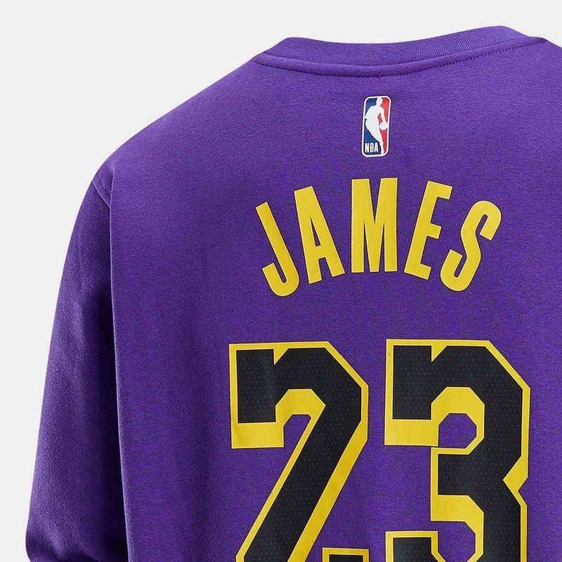 Jordan Los Angeles Lakers Letter Number Crew Neck Casual Long Sleeve T-Shirt Men Tops Field-Purple DN4718-508