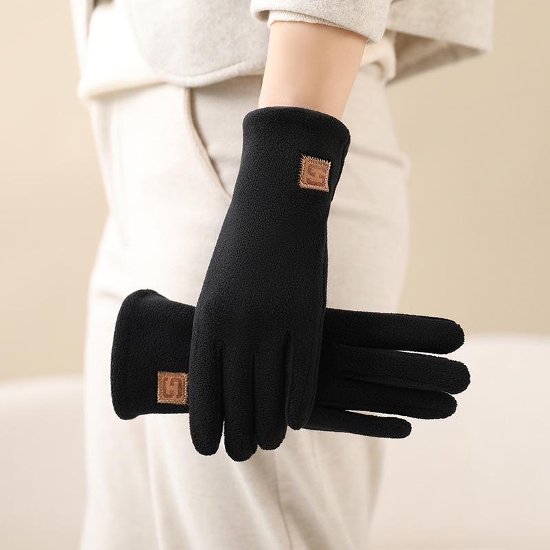Women's Winter Cotton Touchscreen Cycling Gloves - Thick Velvet, Electric Motorcycle Cold Protection & Warmth