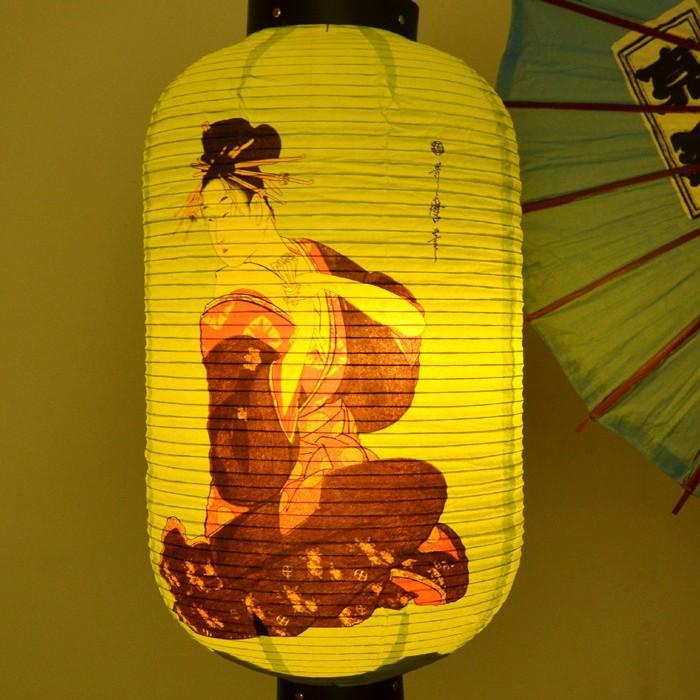 Japanese Ukiyo-e Beauty Paper Lantern, Floating World Art Restaurant Decor