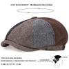 Male Ivy Hat Big Head Man Autumn and Winter Newsboy Caps Flat Top Beret Hats Warm Cap