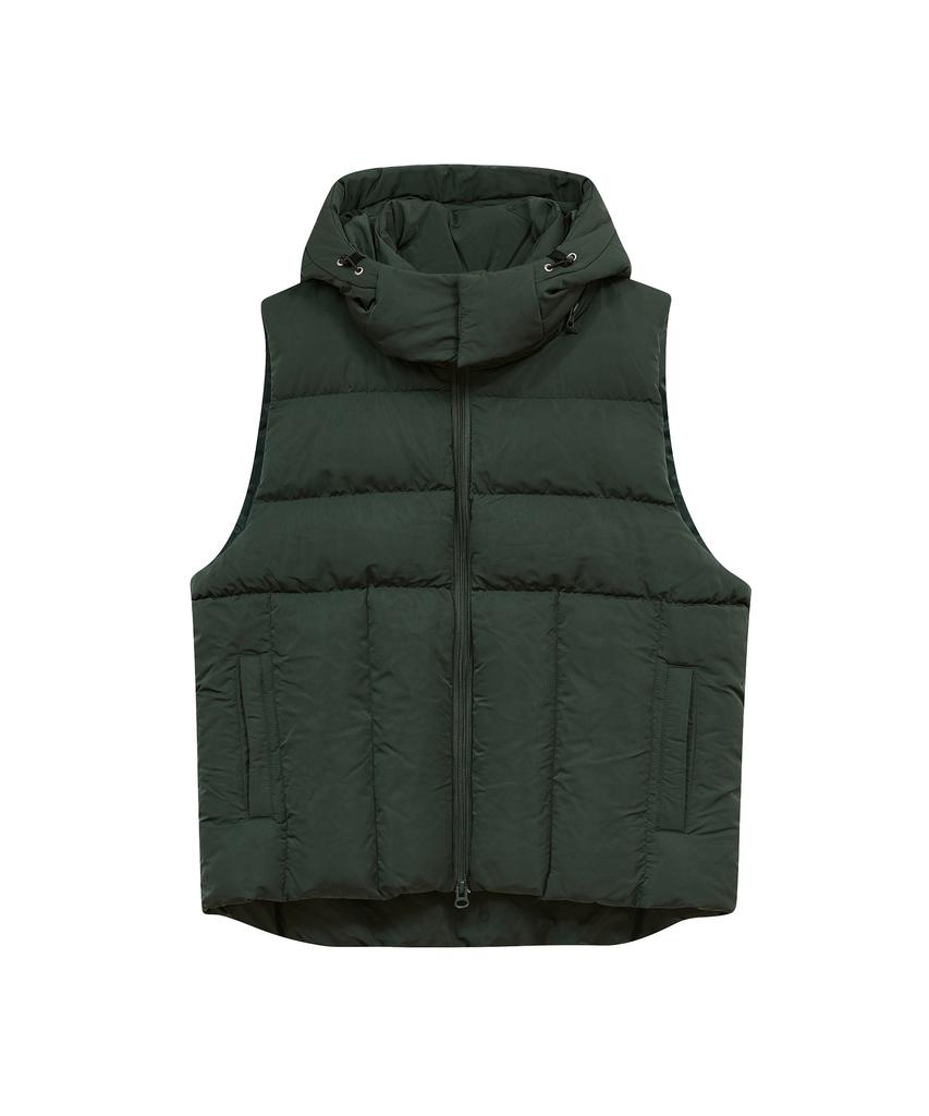 Standarderror 87-Stan022 Essential 2-Way Detachable Hooded Padded Vest Deep Green