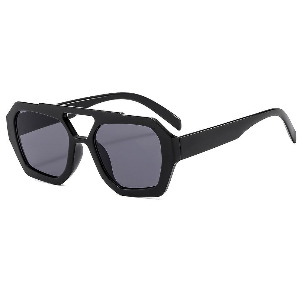 Women's UV Protection Irregular Black Sunglasses - European & American Celebrity Style