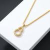 New hollow gourd necklace women's light luxury high-end sense inlaid synthetic zircon pendant fashionable and simple student jewelry wholesale