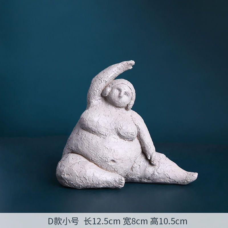 Modern Resin Fat Lady Figurines – Yoga Character Sculptures for Interior Home Decor & Loft Decoration Gift