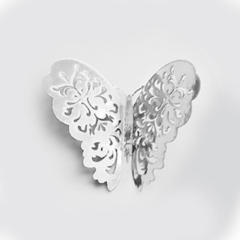 

12 шт 3D полые наклейки на стену с бабочками DIY украшения дома комнаты вечерние свадебные украшения A серебряный