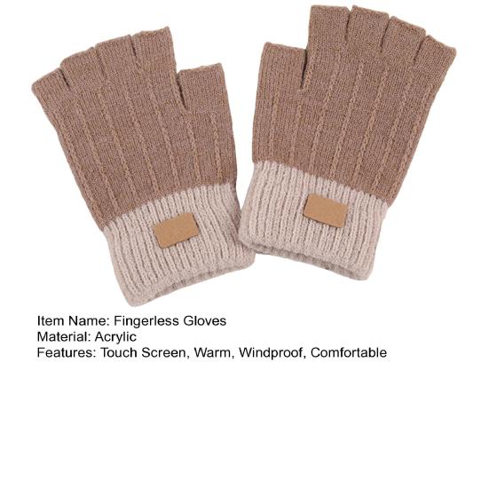 Fingerless Gloves for Women Men Winter Knitted Half Finger Gloves Soft Stretchy Warm Mittens for Working Typing Writing Running