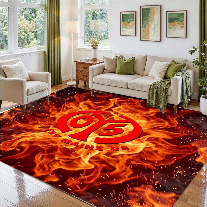 Mainz FC Design Crystal Velvet Rug Soft Decorative Mat for Bedroom Entrance