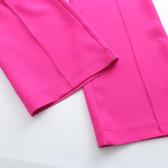 Women Pants High Waist Slim Fit Straight Leg Casual Trousers Solid Color Design Office Lady Long Pants Daily Wear