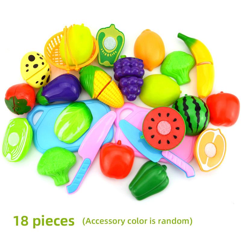 DIY Fruit Cutting Toys Fruits And Vegetables Parent-Child Simulation Pretend Play Kitchen Toy Food with Basket Kids Christmas