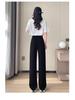 Schwarze High-Waist Straight-Leg Hosen für Damen, Slim Fit, für Frühling/Sommer 2026