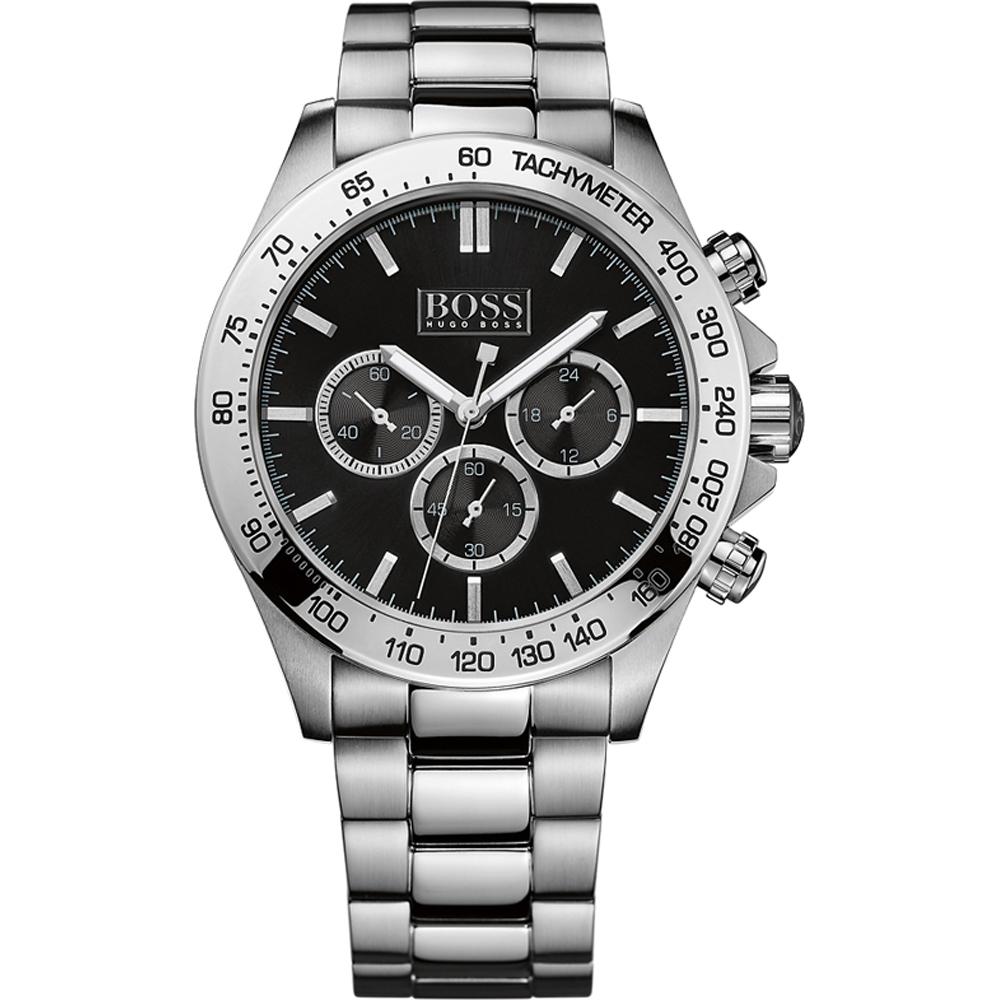 BOSS Ikon Black Dial Grey Stainless Steel Bracelet Men s Quartz Watch 1512965 чёрный