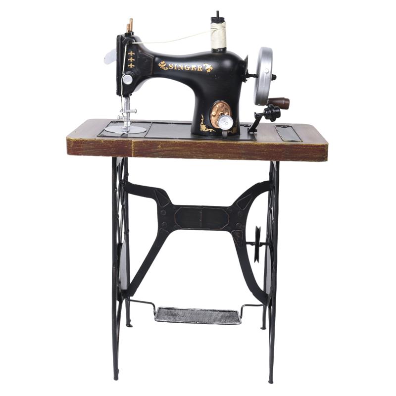 Good-Vintage Iron Sewing Machine Model Clothing Shop Window Ornaments Old Object Decoration Creative Crafts nero