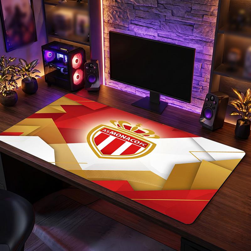 Tappetino Mouse Tema Monaco FC, Design Logo Calcio Tappetino Scrivania Gaming XXL Antiscivolo per Mouse del Computer