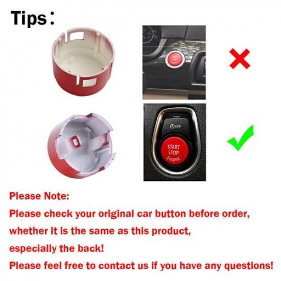 For BMW F20 F30 F10 F23 F36 F45 F25 F26 Red Start Stop Engine Button Cover Trim