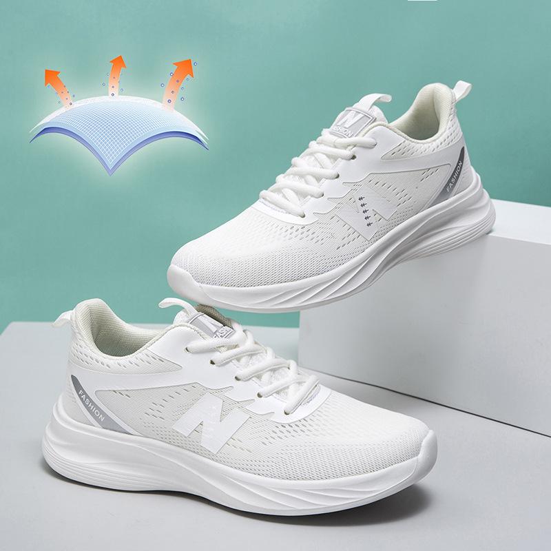 

Мужская обувь сетчатая дышащая парная обувь спортивная обувь универсальная повседневная обувь ультралегкая с мягкой подошвой амортизирующая обувь для бега 36 белый