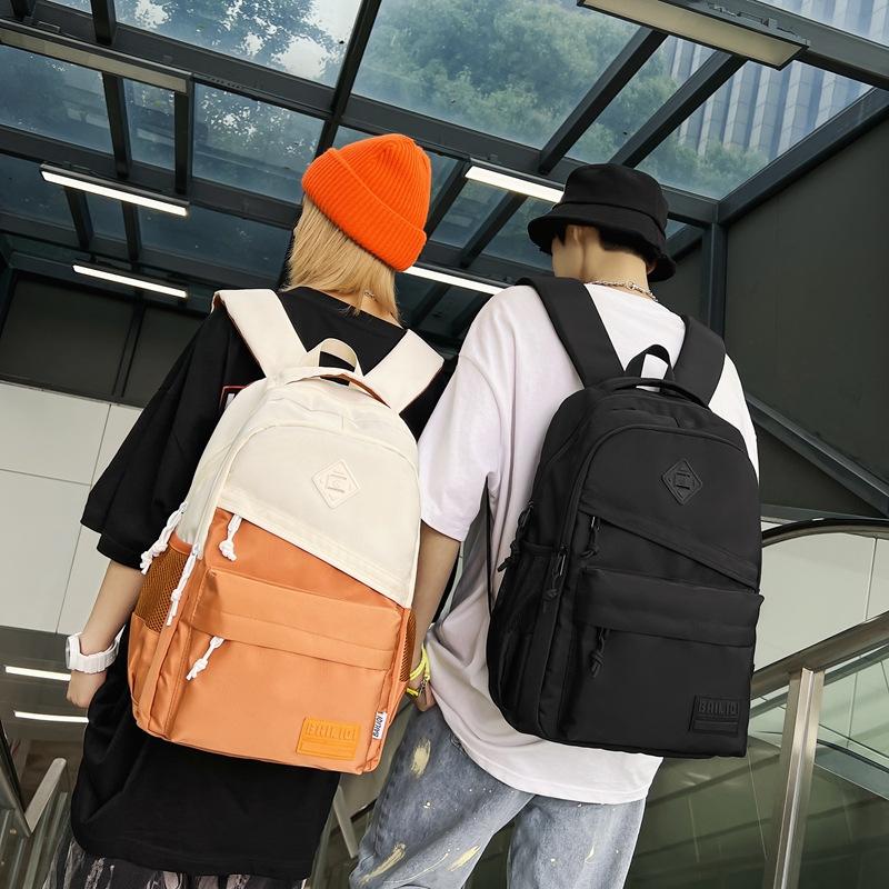 Large Capacity Color Matching Backpack 2025 New College Student High School Student Computer Backpack Korean Version Fashion Couple Schoolbag
