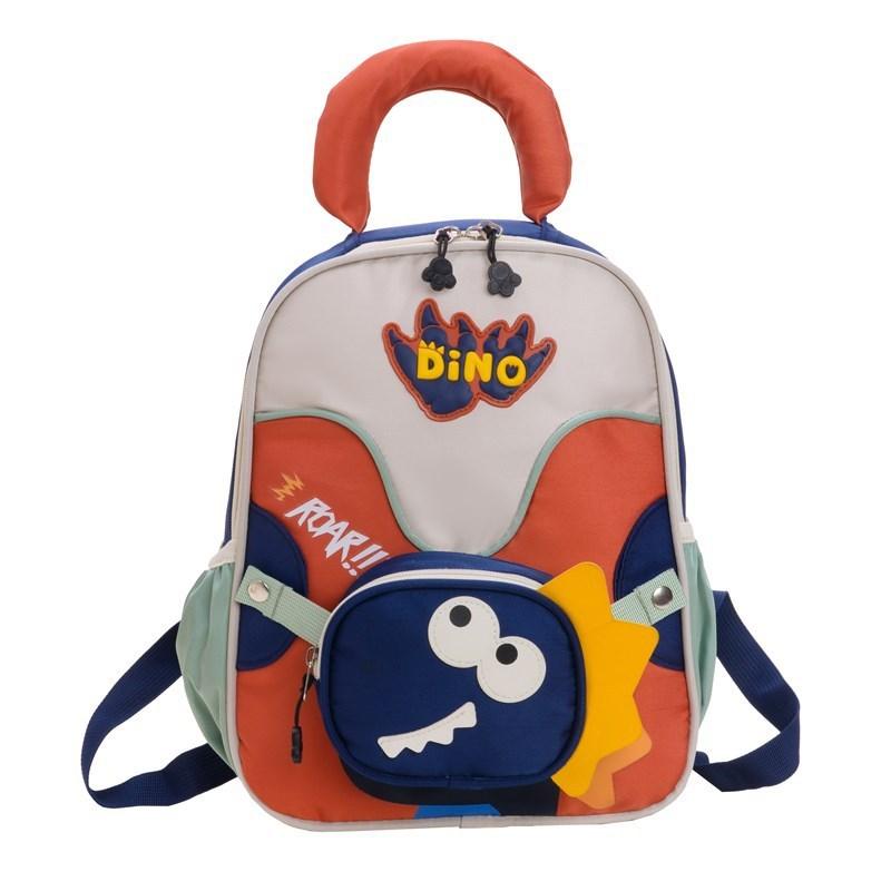 Kindergarten Backpack For Boys And Girls With Lightweight Nylon And Splice Patterns For Learning Orange
