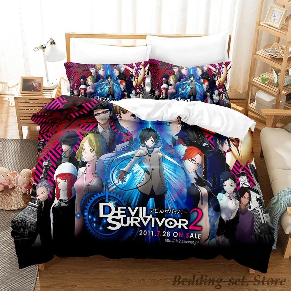 Devil Survivor 2 The Animation Bedding Set Single Twin Full Queen King Size Bed Set Adult Kid Bedroom Duvetcover Sets Anime