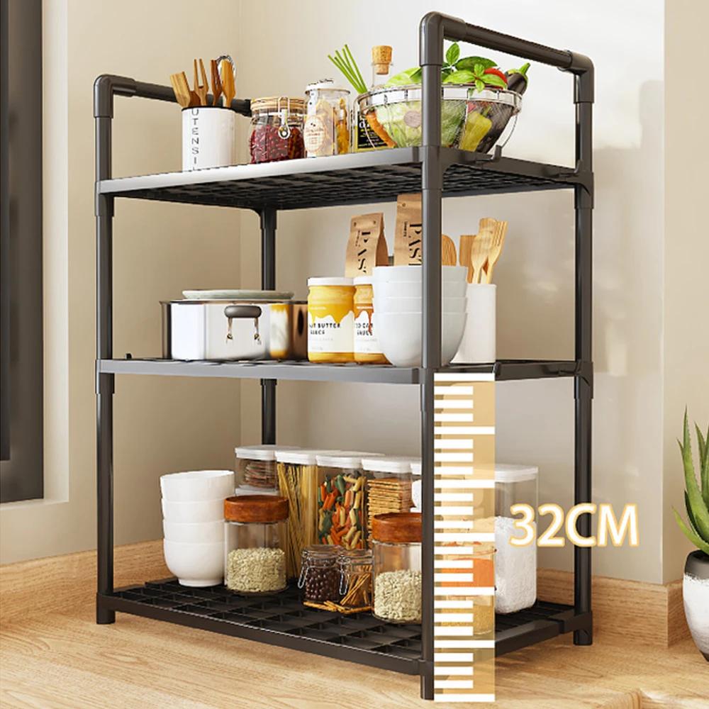 2/3 Layers Kitchen Storage Shelf Save Space High-capacity Multifunctional Seasoning Rack Modern Minimalism Organizer Kitchen