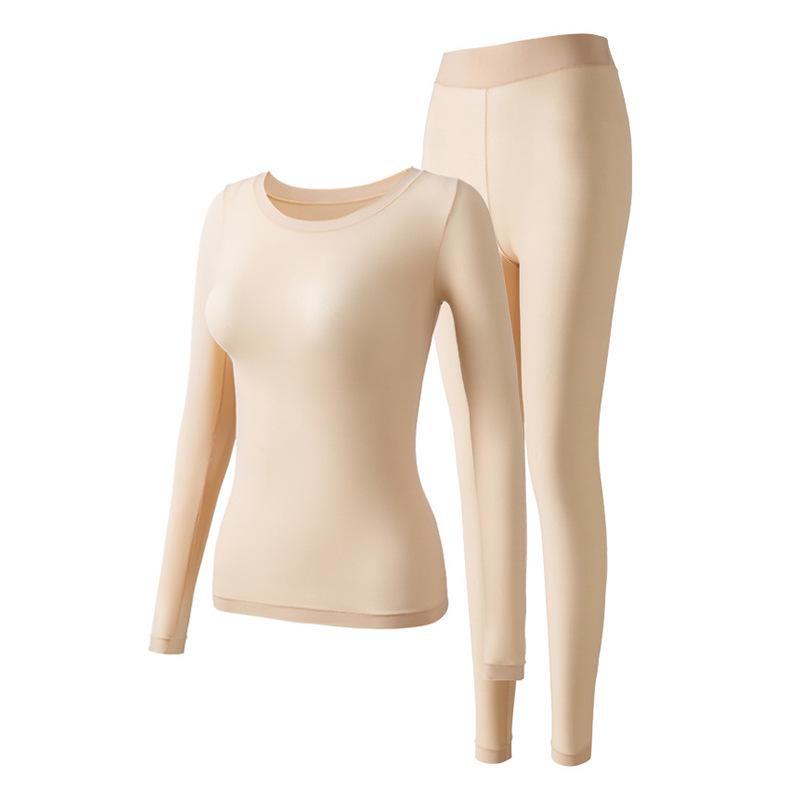 Women's Seamless Thermal Underwear Set: Skin-Beautifying, High-Elastic, Long-Sleeved Top & Pants