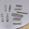 Retro Silver Alloy Double Hole Pendant Tag for DIY Jewelry Making