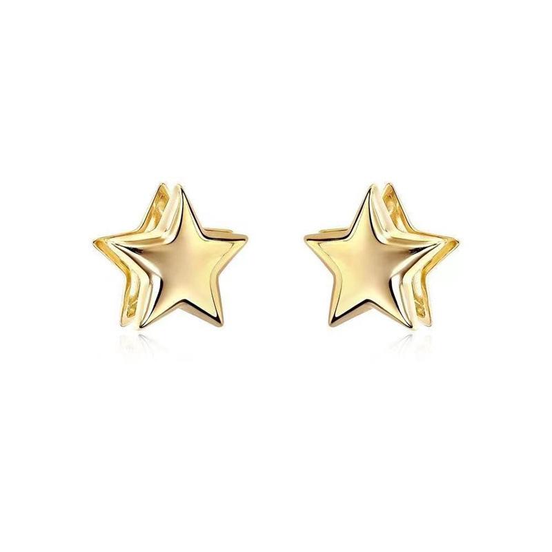 Fashion Simple Smooth Star Hoop Earrings Women Minimalist Hoops Huggie Ear Buckle Earring Punk Jewelry Gift